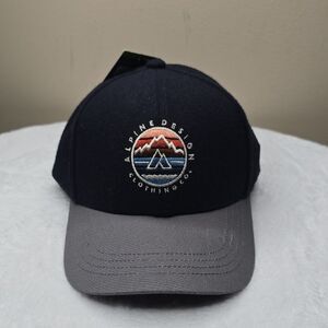 NWT Alpine Division-Mens Circle Patch Trucker Soft FELT Color Navy Snap back